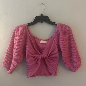 Urban Outfitters Pink Lena Twist Front Top